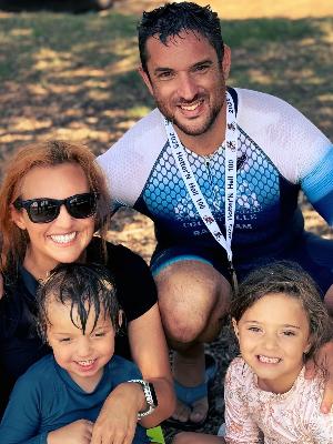 Cooling off with the family after Hotter than hell 100 mile 2025